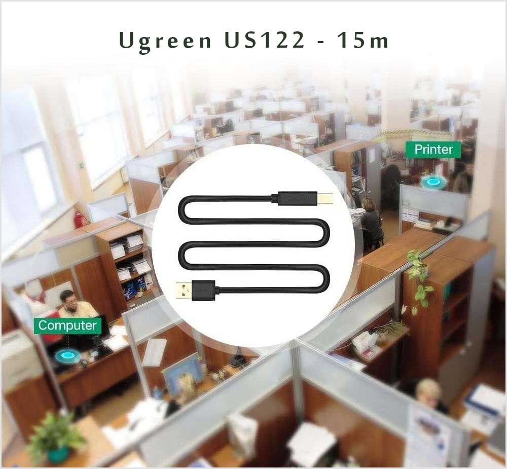 کابل پرینتر یوگرین Ugreen US122 طول 15 متر - شبکه ساز