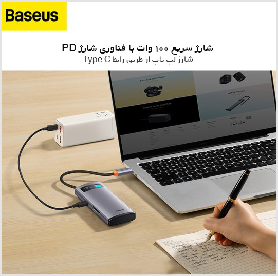 هاب USB C باسئوس Baseus WKWG030213 - شبکه ساز