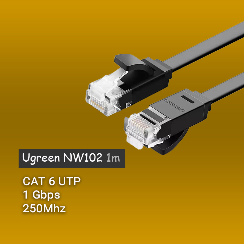 کابل شبکه یوگرین فلت Ugreen NW102 به طول 1 متر - شبکه ساز