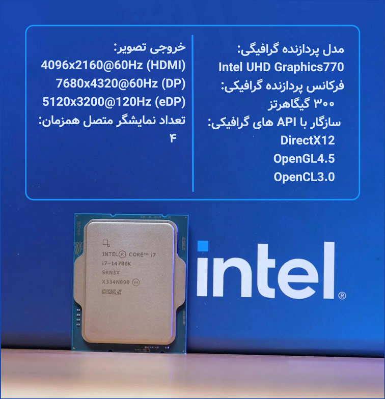 پردازنده اینتل Intel Core i7-14700K tray سری Raptor Lake