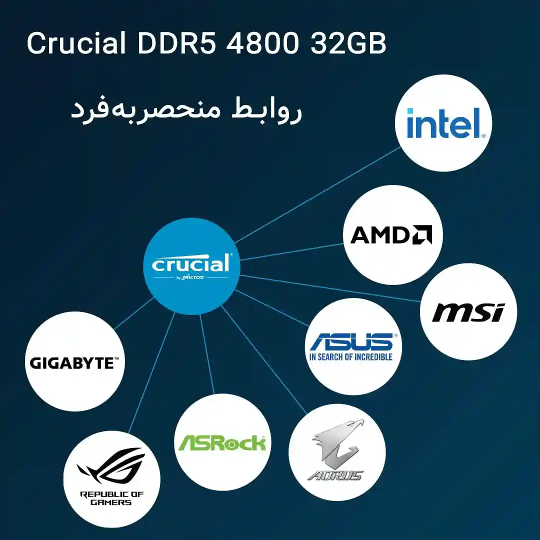 رم کامپیوتر کروشیال Crucial DDR5 4800 32GB